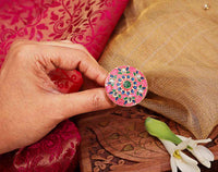 Hand Crafted Meenakari Ring Pink