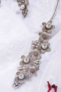 Silver Look-alike Premium Quality One Of A Kind Necklace Earring Set