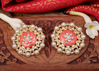 Deepika Padukone Inspired Orangish Pink Stud