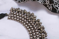 Oxidised Silver Look-alike Brass Statement Necklace For Women