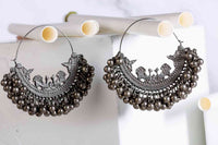 Oxidised Ghungroo Chandbali Earring