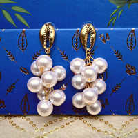 Grape Design Pearl Trendy Earring