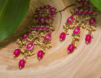 Handcrafted Meenakari Kundan Triple Chain Princess Jhumki Rani