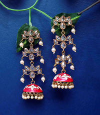 Meenakari Long Chandelier Rani Kundan Jhumki