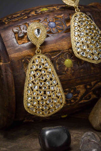 Handcrafted Designer Honeycomb Kundan Earring