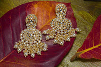 Handcrafted Golden kundan Princess Pearl Earring