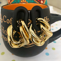 Black and Gold Twisted Earring