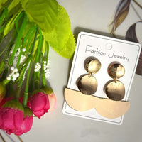 Gold Plated Long Circle Earring