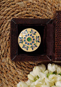 Hand Crafted Meenakari Ring Yellow
