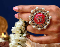 Rani Color  Meenakari Rings For Women