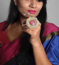 Rani Color Meenakari Designer Finger Ring