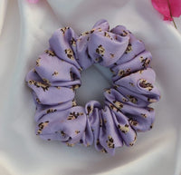 Lavender Color Printed Premium Quality Satin Scrunchie