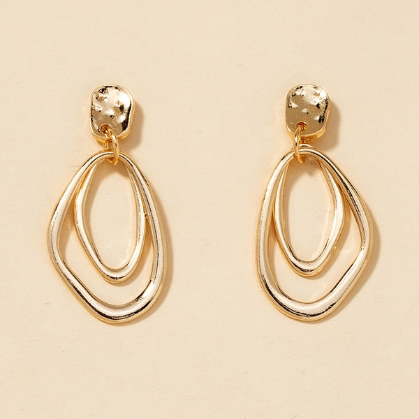 Trendy Golden Asymmetric Earring