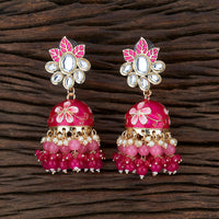 Rani Color Designer Meenakari Jhumka Earring