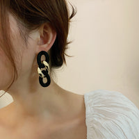 Black and Gold Chain Earring