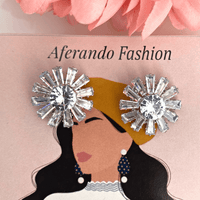 Diamond Round Stud With Silver Plating