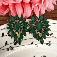 Green Glass Stone Unique Designer Earring