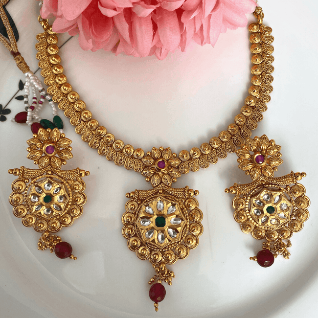 Kundan antique necklace online