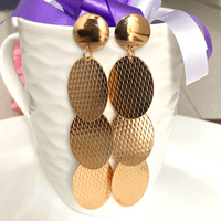 Gold Plated Long Layered Trendy Earring
