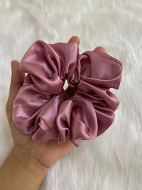 Pastel Pink Satin Scrunchie, Soft & Silky Hair Accessory