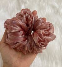 Pastel Shade Organza Scrunchie, Delicate Hair Accessory